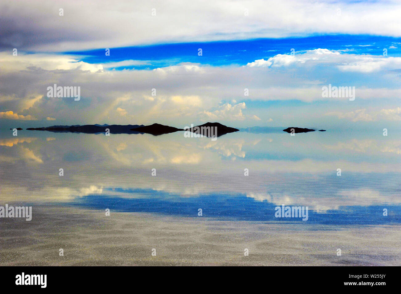 Uyuni Salt Flats rain season Stock Photo