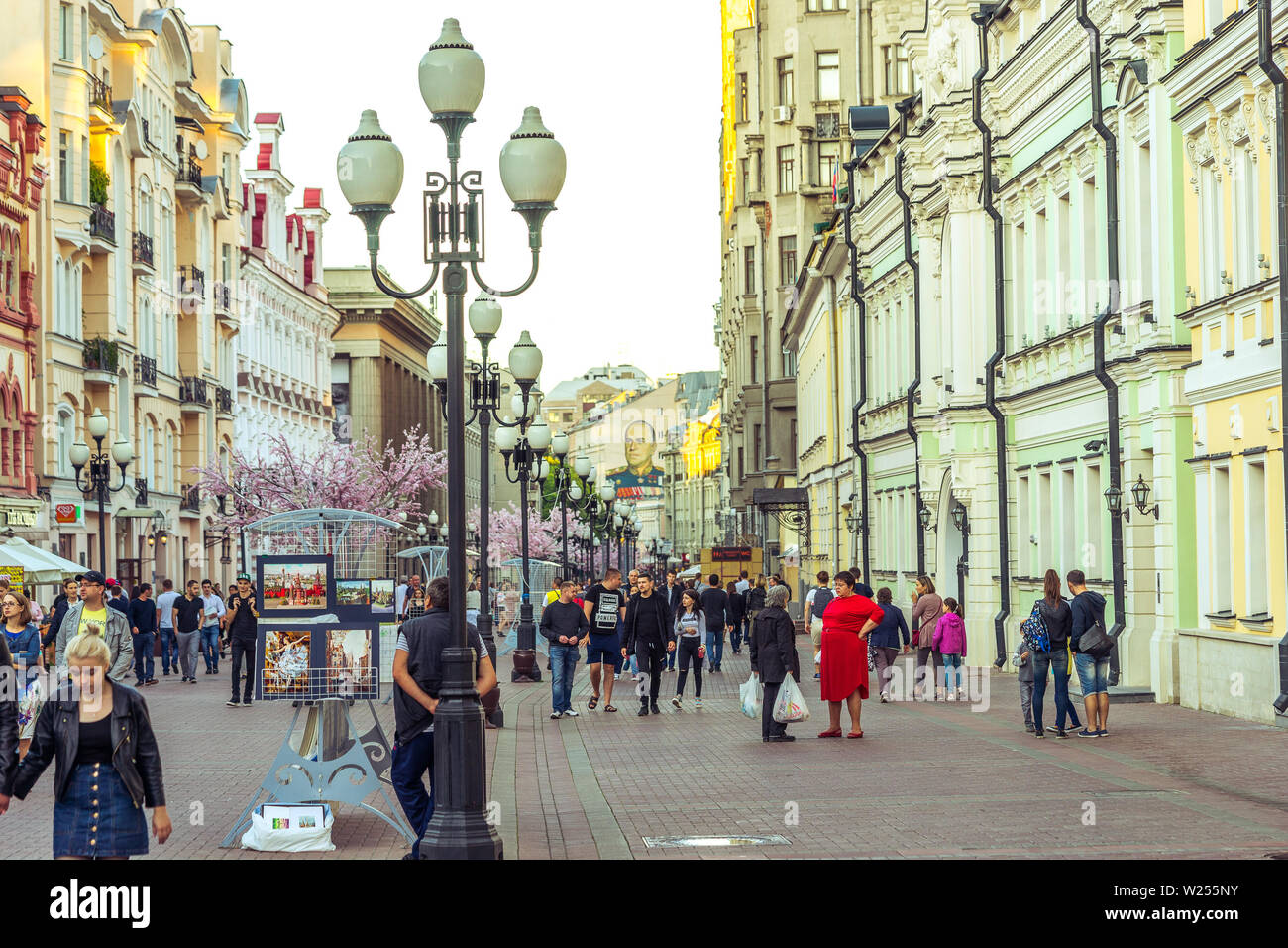 Moscow, Russia - Arbat street - a popular tourist destination Stock Photo