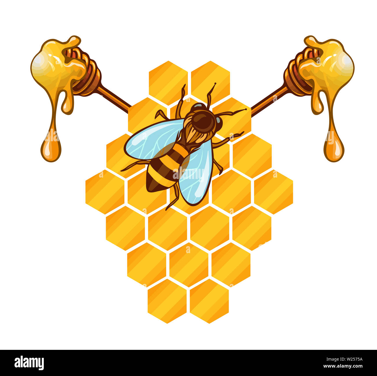 beehive bee food honey sweet natural illustration Stock Photo
