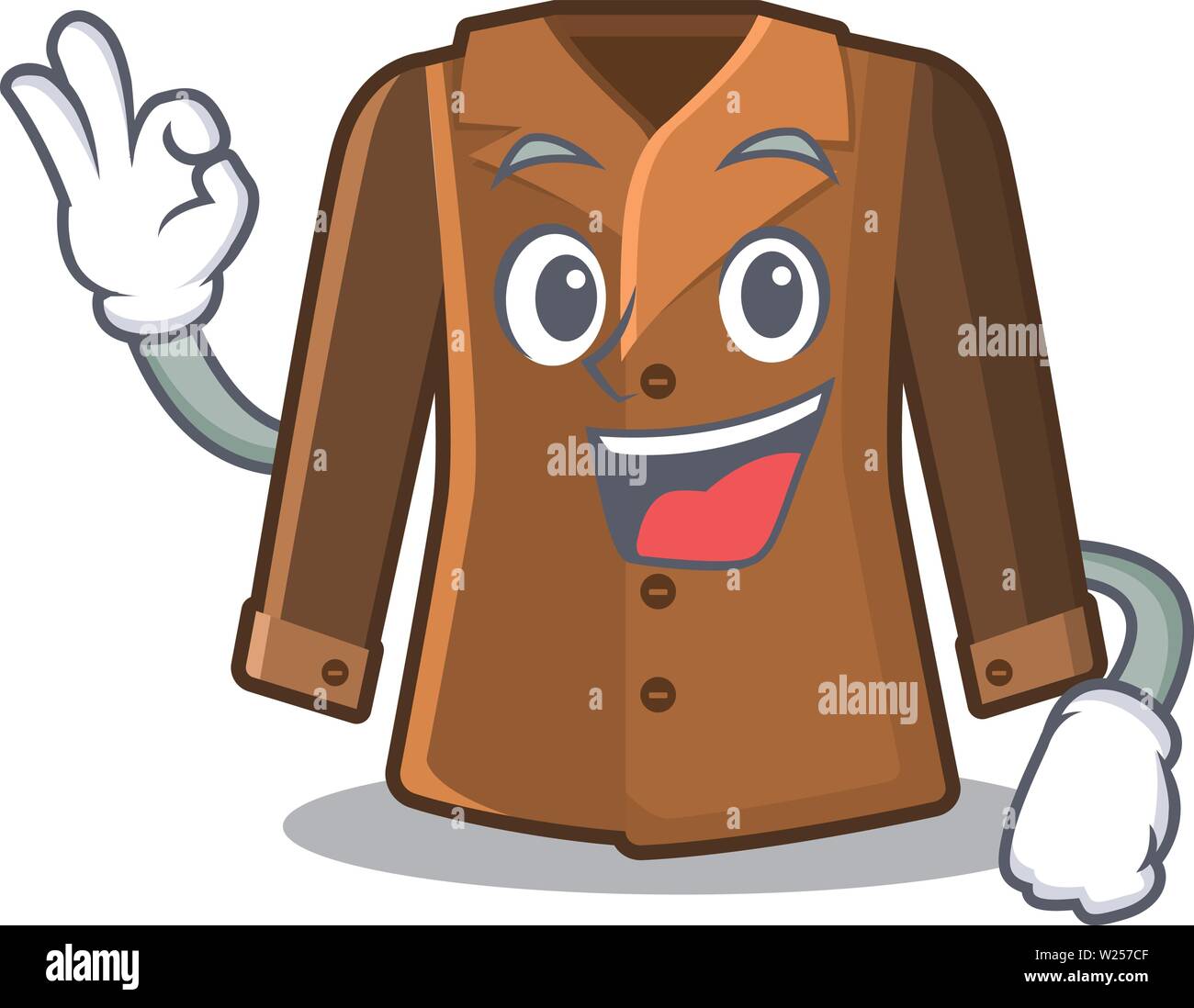 Okay coat isolated with in the mascot Stock Vector