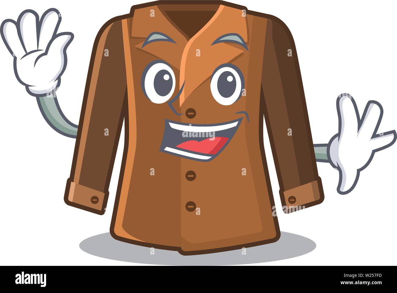 Waving coat isolated with in the mascot Stock Vector