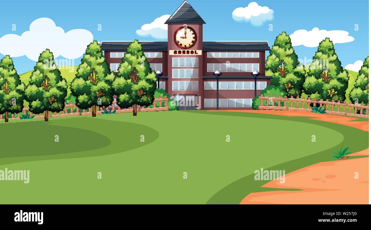 A scene of school illustration Stock Vector Image & Art - Alamy
