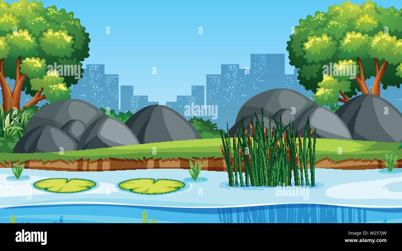 Park in city scape illustration Stock Vector Image & Art - Alamy