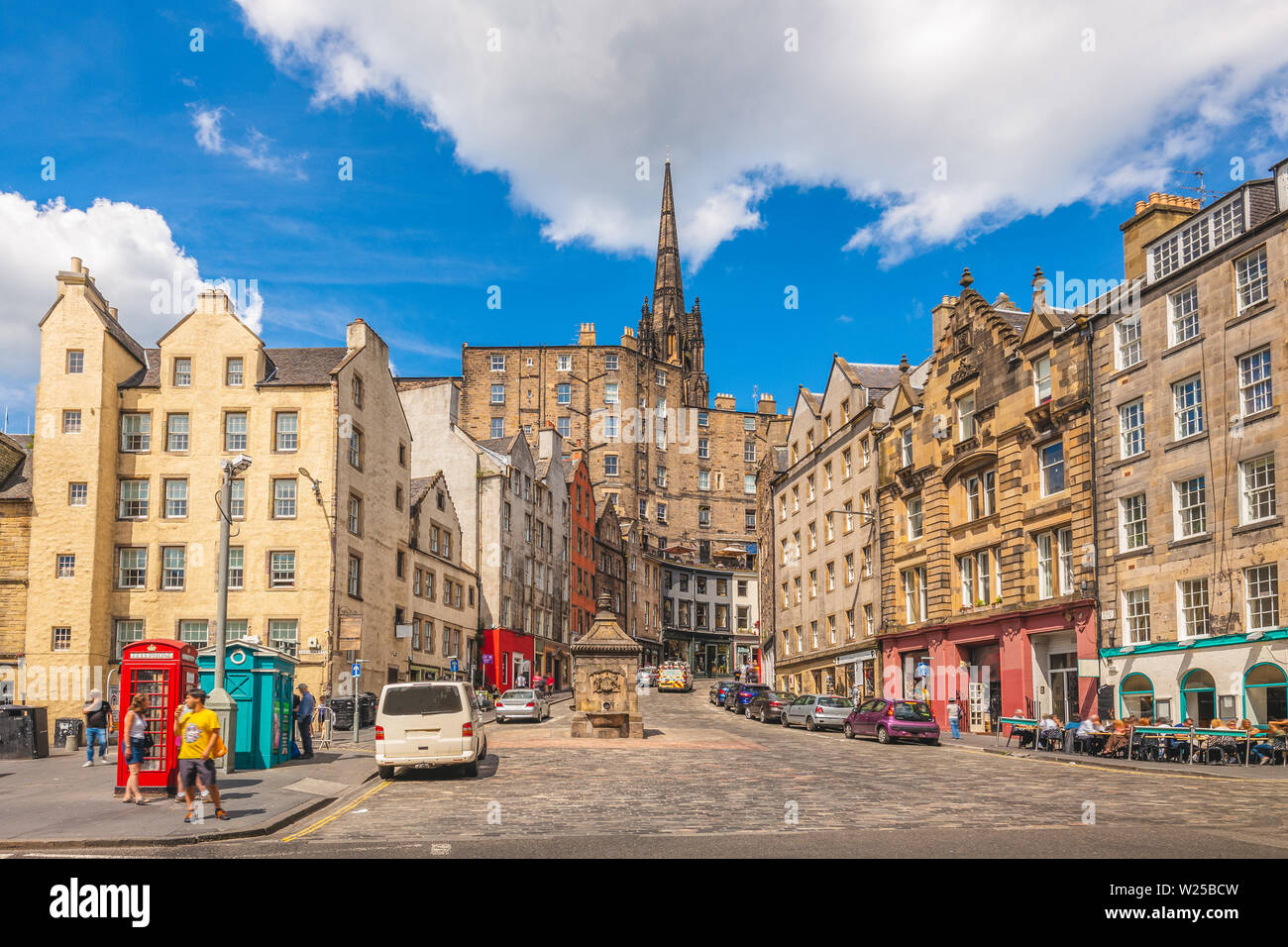 street view of Edinburgh in Scotland, UK Stock Photo