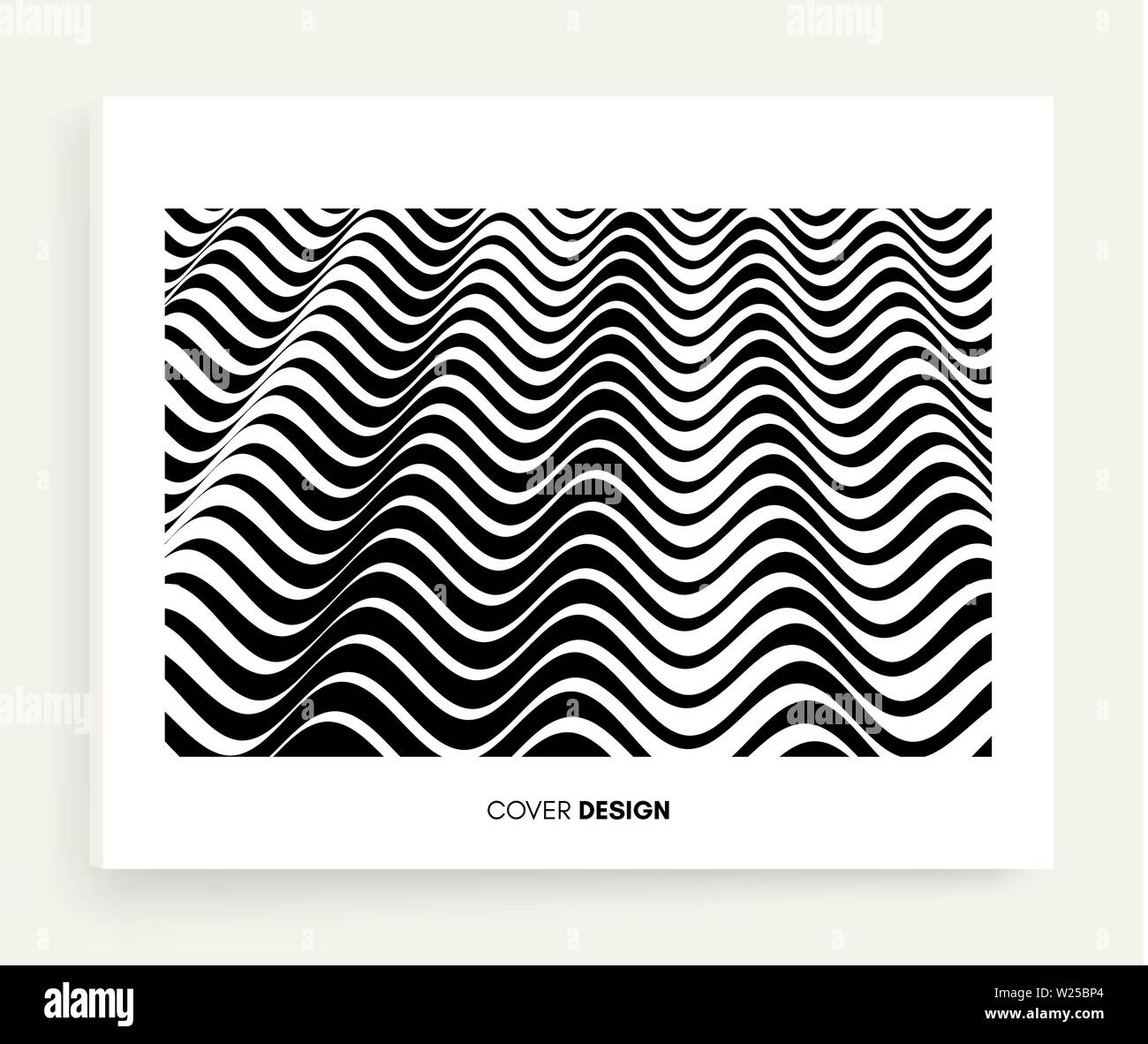 Abstract wavy background. Pattern with optical illusion. Textbook ...