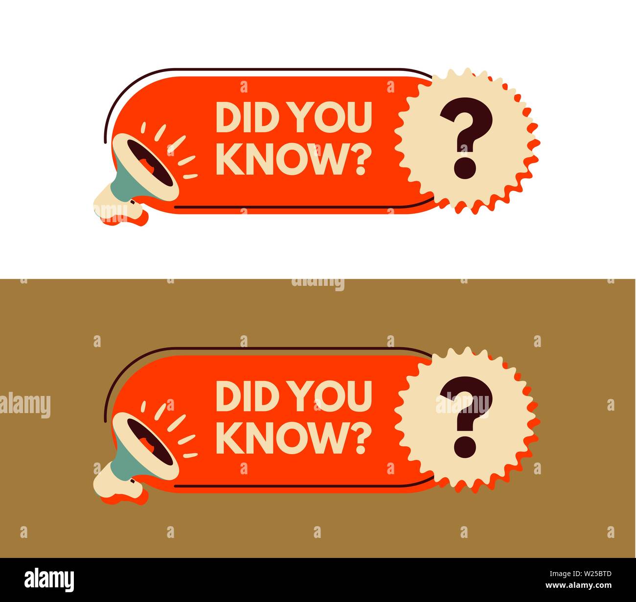 Did you know? Megaphone with bubble speech. Sticker for promotion and advertising. Vector illustration for design or print. Stock Vector