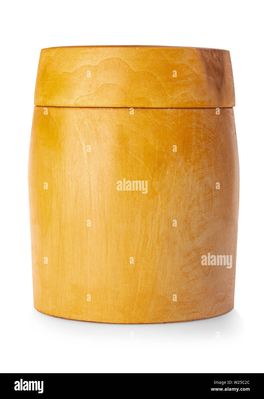 wooden bowl with lid isolated on white background Stock Photo Alamy