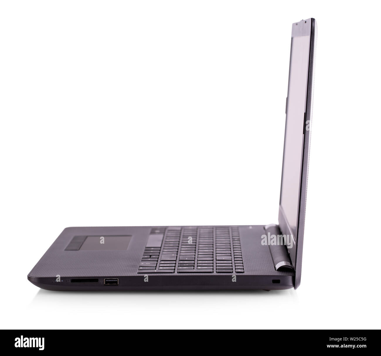 Laptop sideways. Isolated on white background Stock Photo Alamy