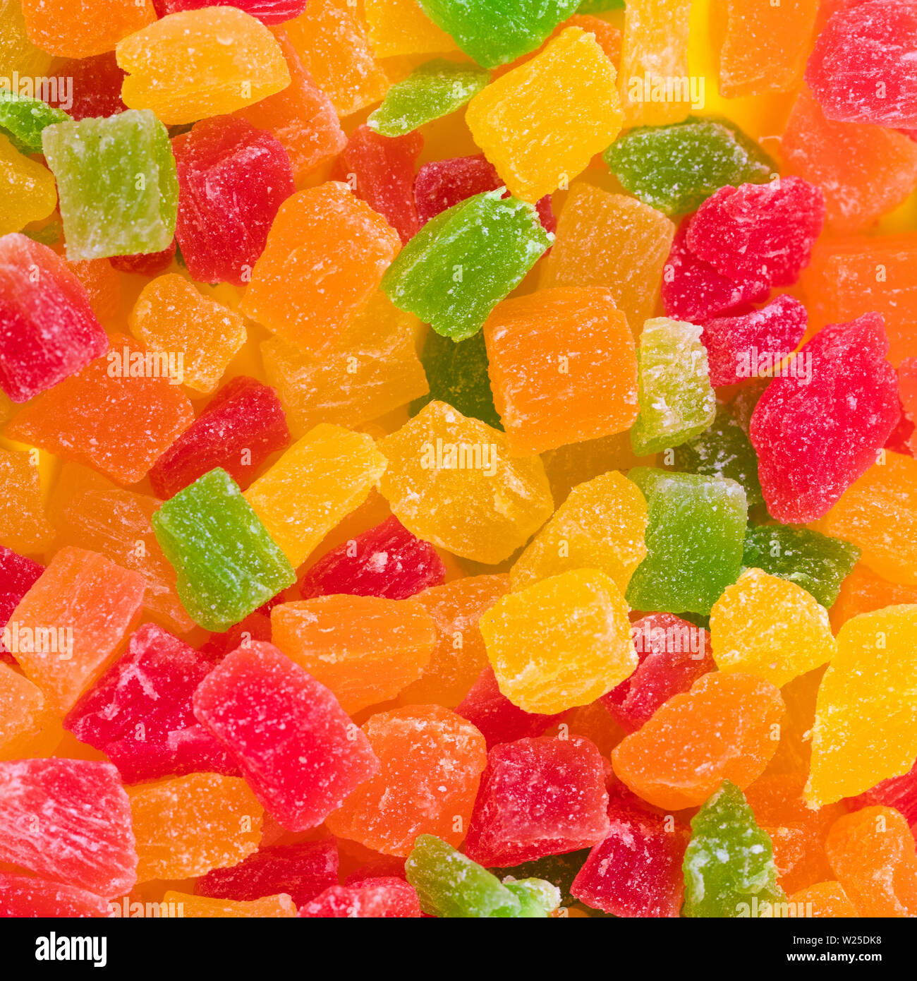 colored candied fruit cubes, sweet background Stock Photo Alamy