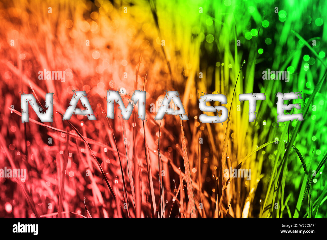 Text Namaste Quote colorful background quote wallpaper Stock Photo