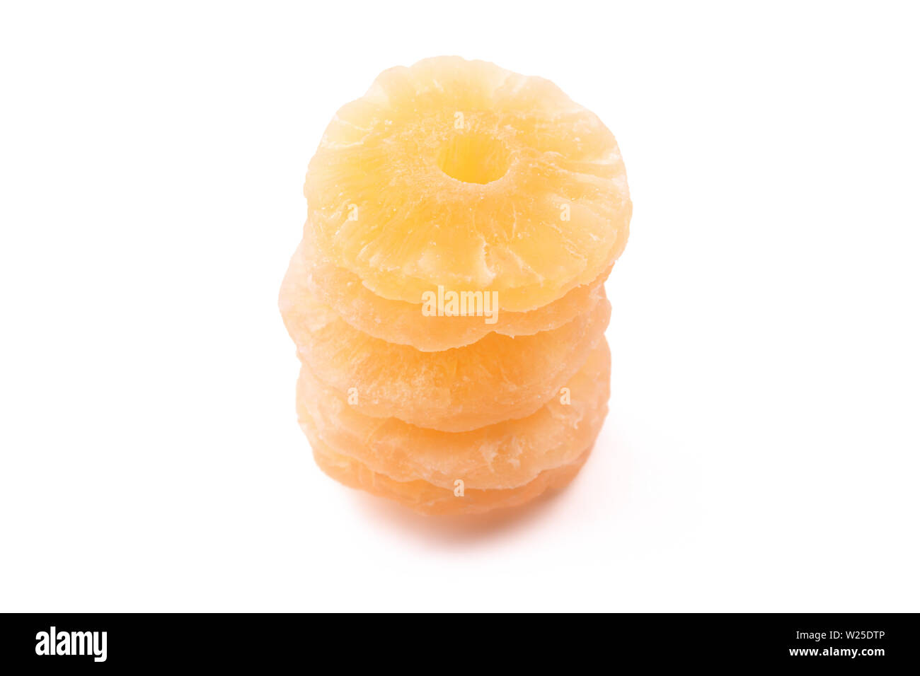 dried fruit pineapple slice isolate on white background Stock Photo