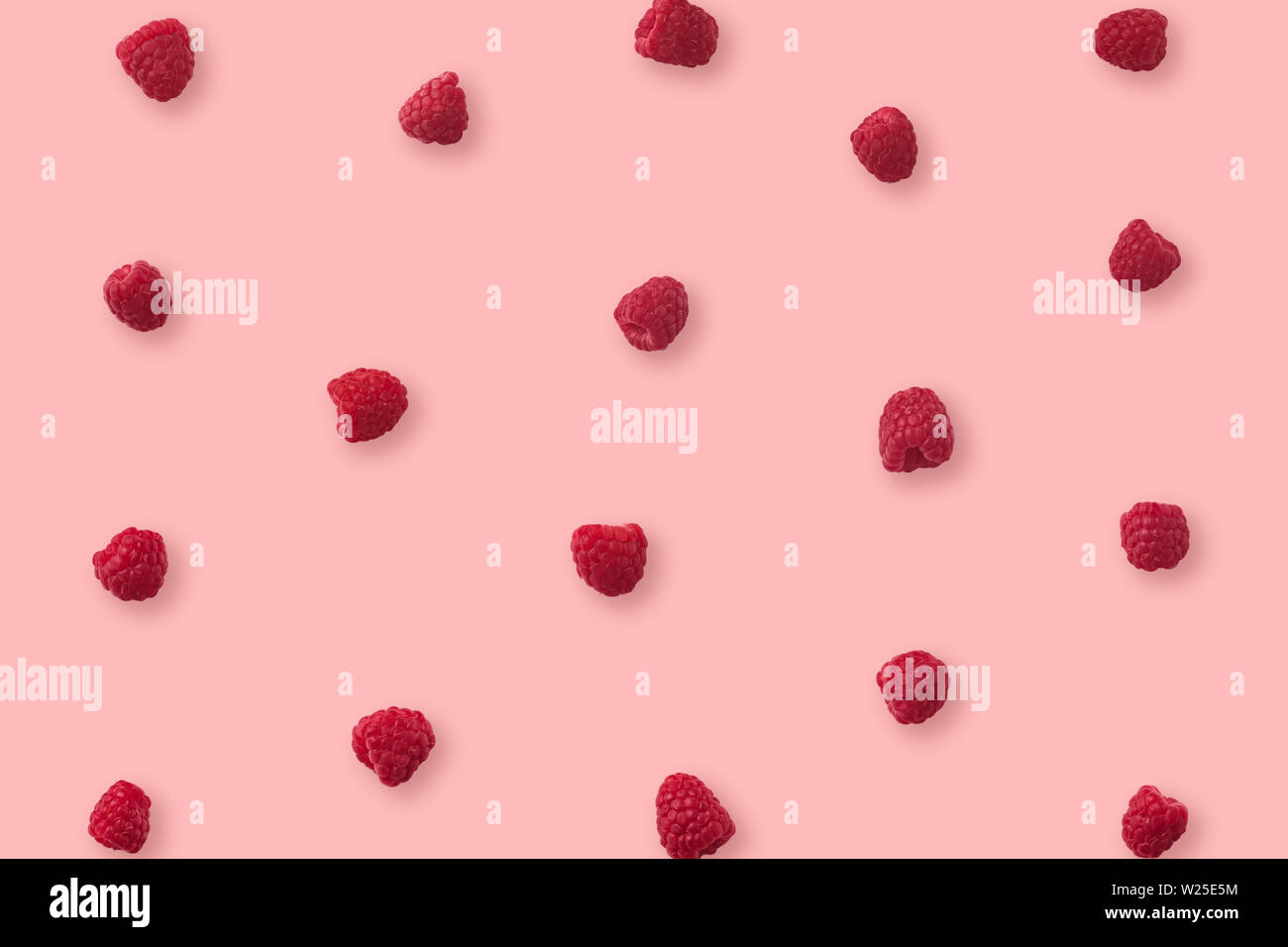 Light Pink Raspberry Background Images Pattern of raspberry on pink background. Flat lay. Top view. Food ...
