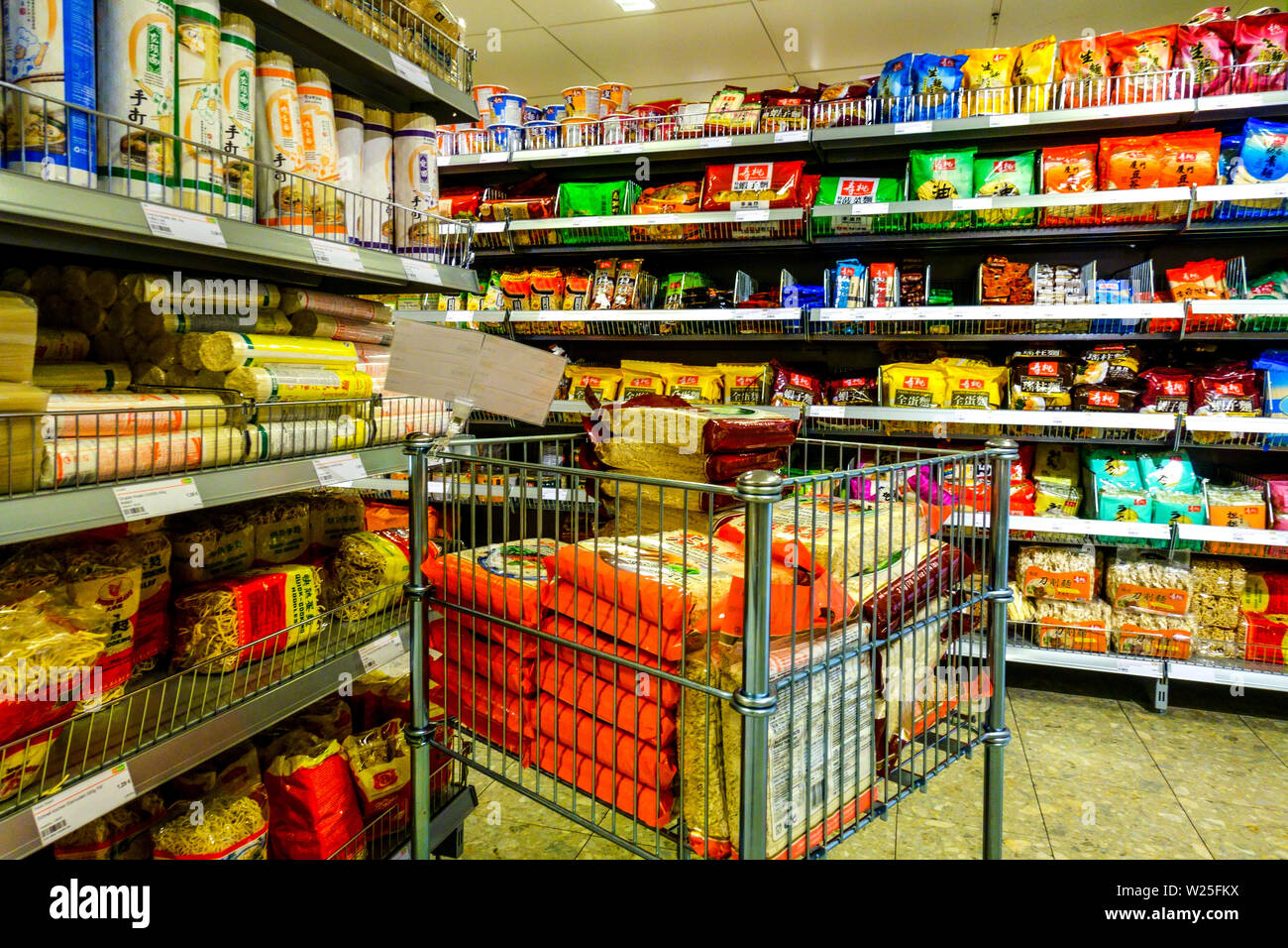 Asian supermarket 'Go Asia' supermarket shelves, Dresden, Germany Stock Photo