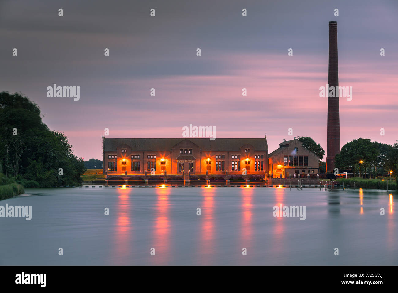 The D.F. Wouda Steam Pumping Station (ir. D.F. Woudagemaal) is a pumping station in the Netherlands, and the largest still operational steam-powered p Stock Photo