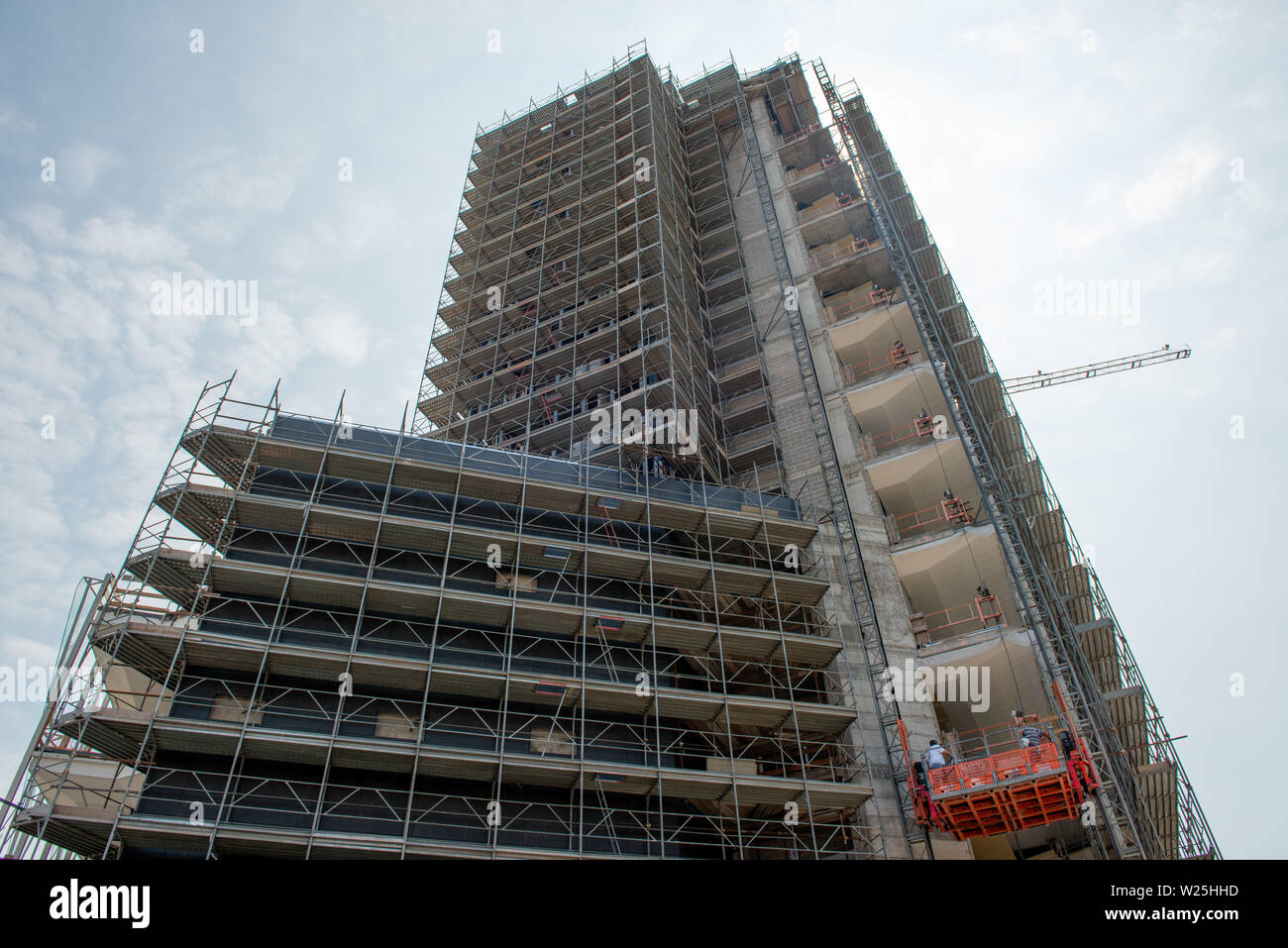 protective scaffolding for construction work Stock Photo