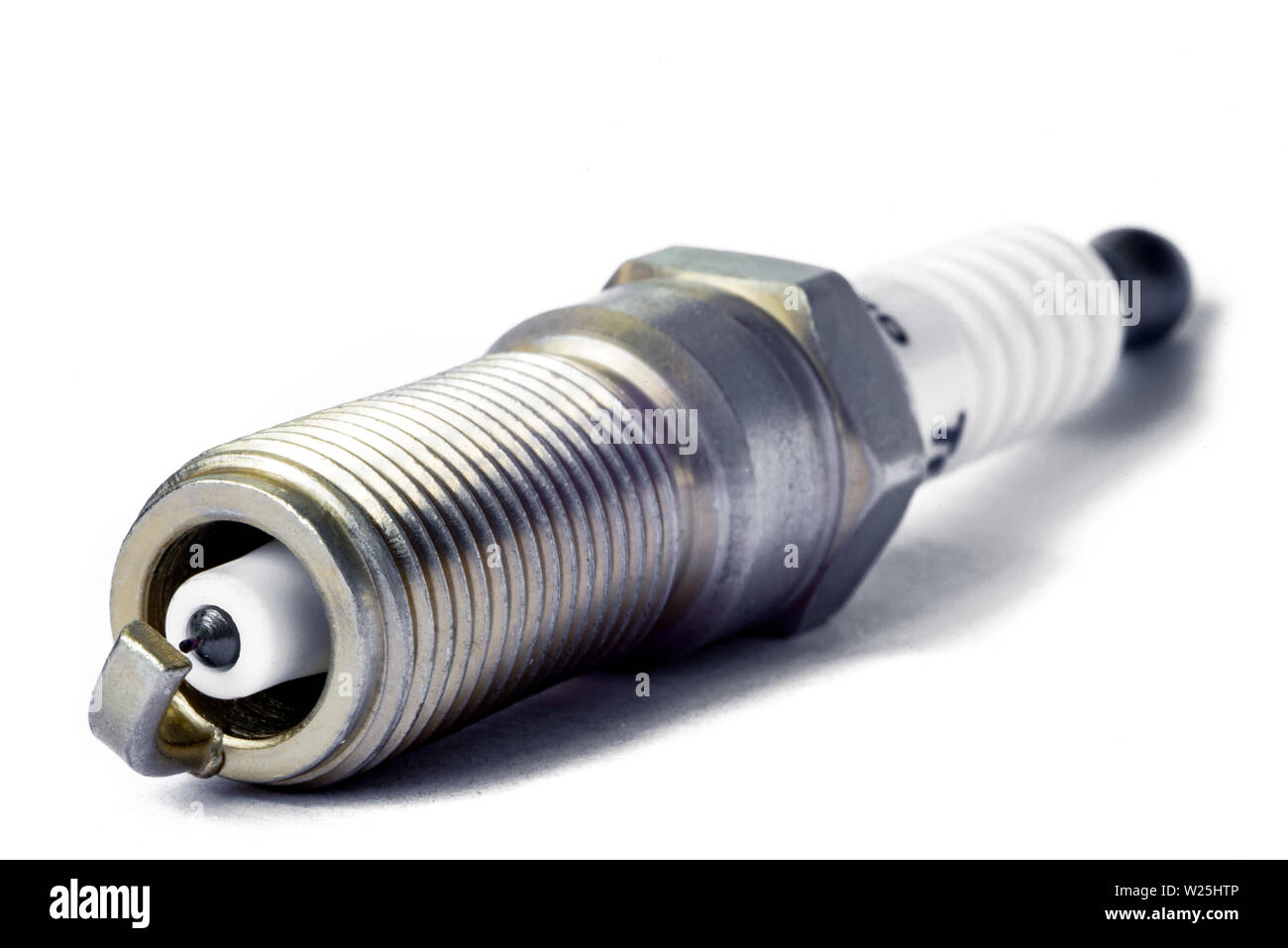 car spark plug with iridium electrode with shallow depth of field Stock