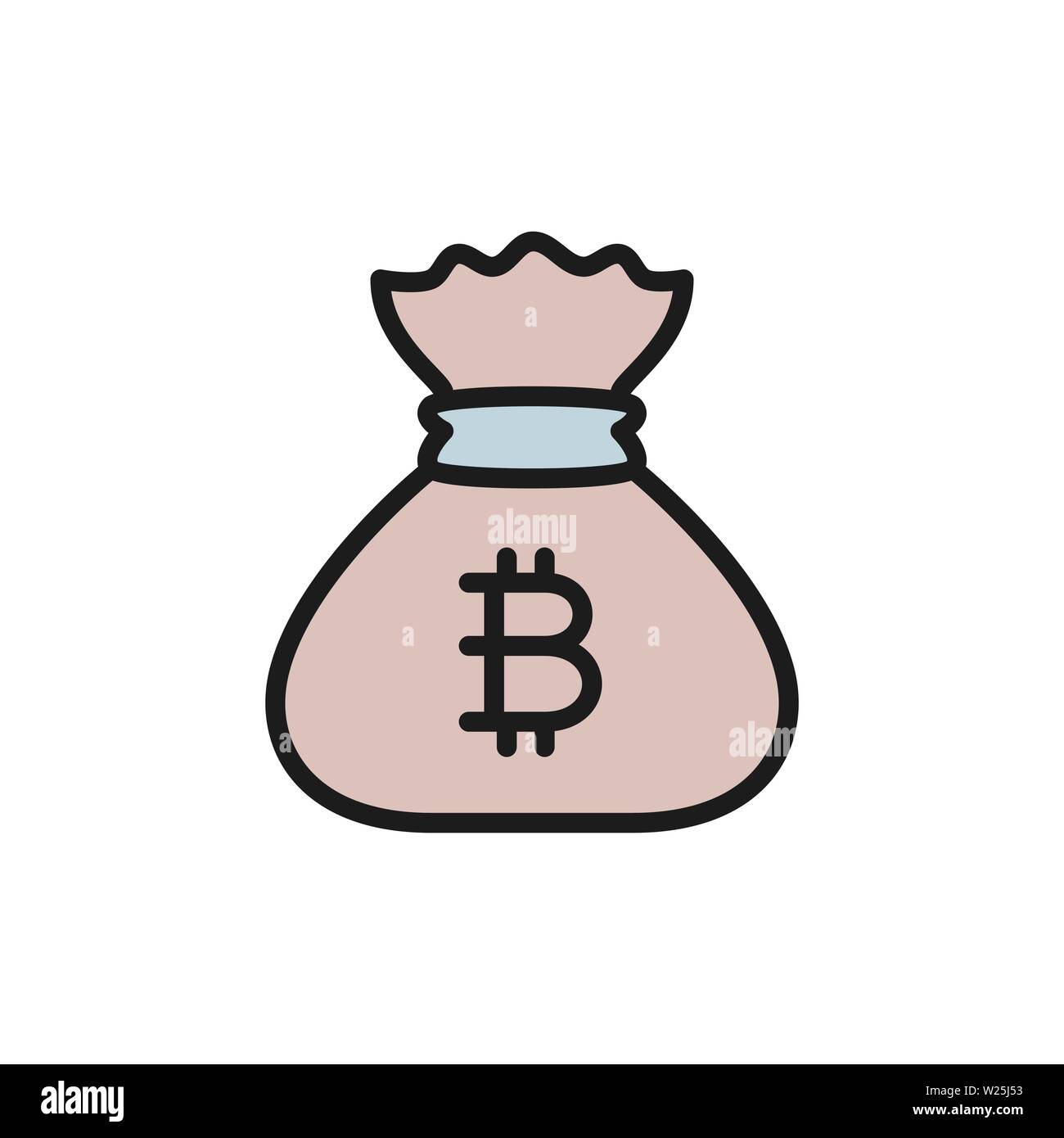 Money Bag Icon Flat Color Stock Photos Money Bag Icon Flat - 