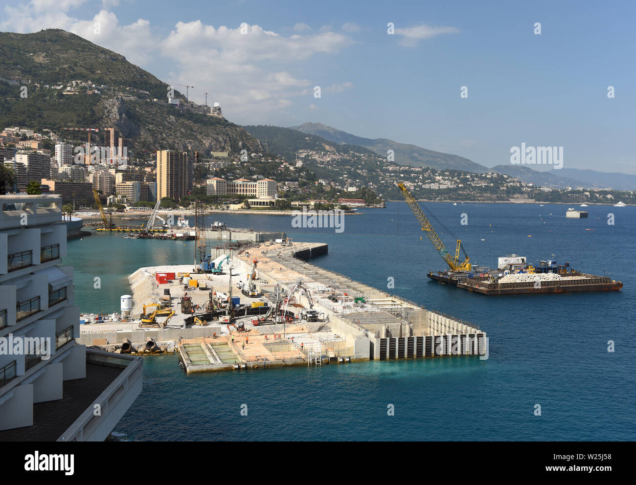Building construction in Monaco. Construction crane Stock Photo Alamy