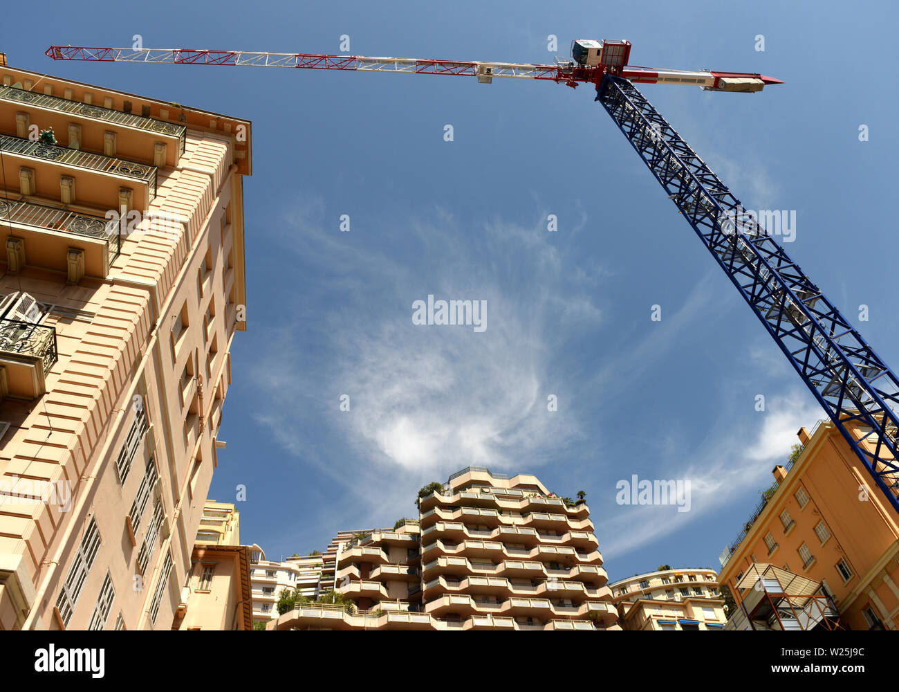 Building construction in Monaco. Construction crane Stock Photo Alamy