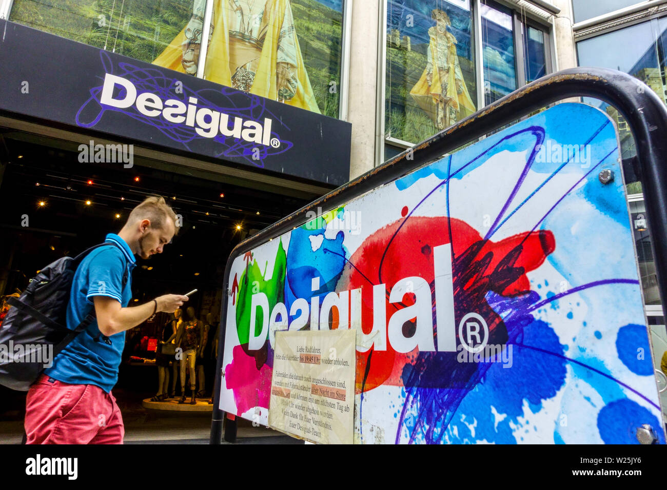In front of the Desigual store, Dresden Germany Europe Stock Photo