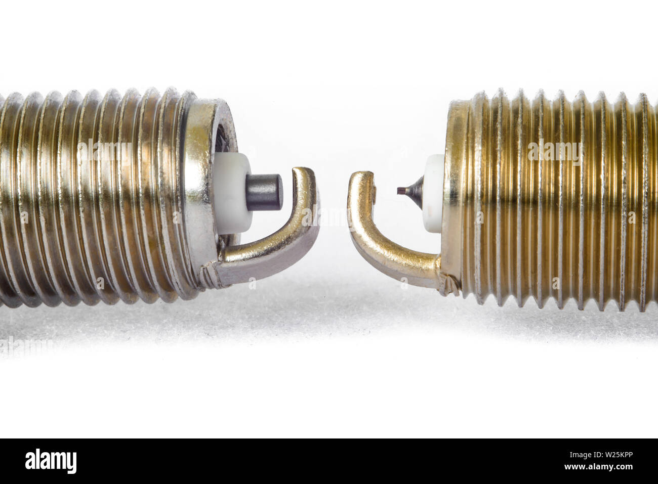 car spark plugs with iridium electrode and ordinary Stock Photo Alamy