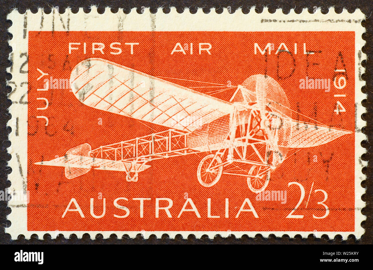 Australian stamp ceebrating first air mail in 1914 Stock Photo Alamy