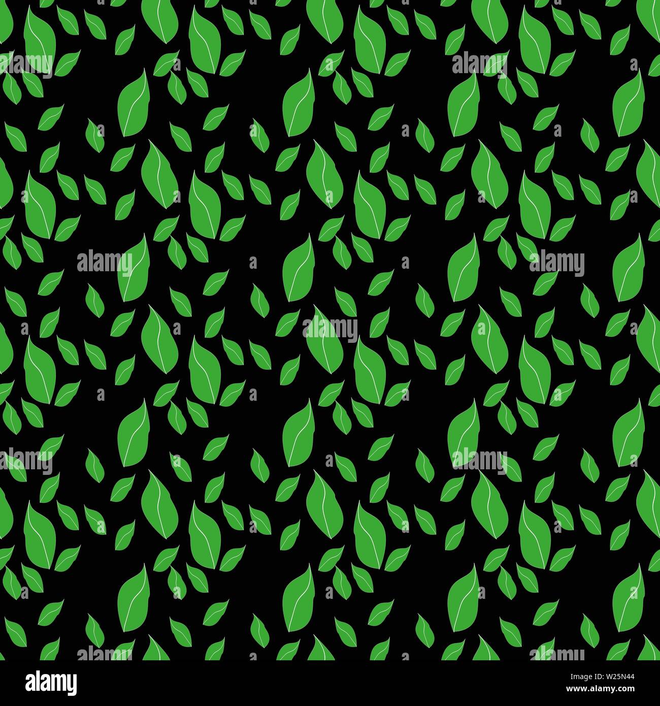 Seamless pattern green leaves. Flat vector template Stock Vector Image ...