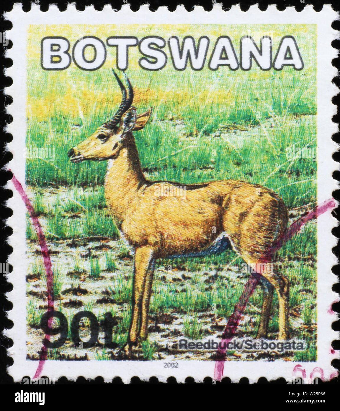 Reedbuck on postage stamp of Botswana Stock Photo Alamy