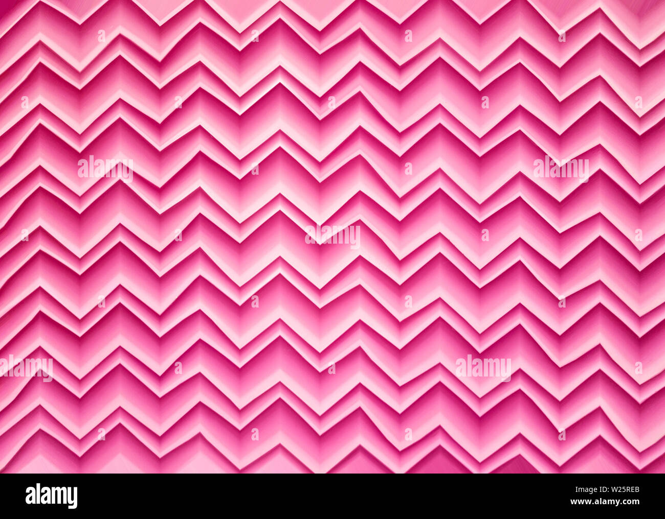 abstract pink wall with wavy lines plaster shape for background Stock Photo