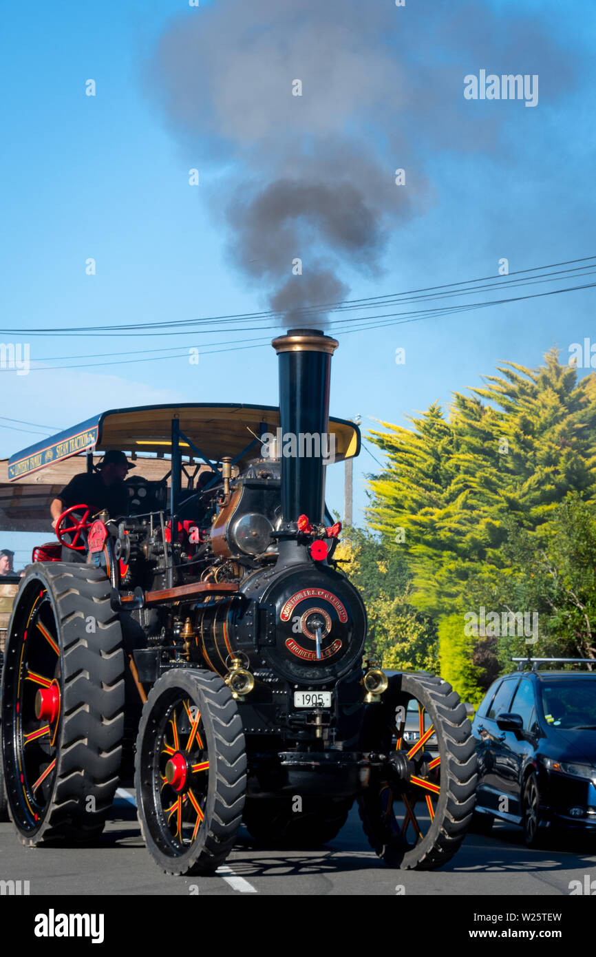Steam Traction Engine at Marton, Manawatu, North island, New Zealand Stock Photo