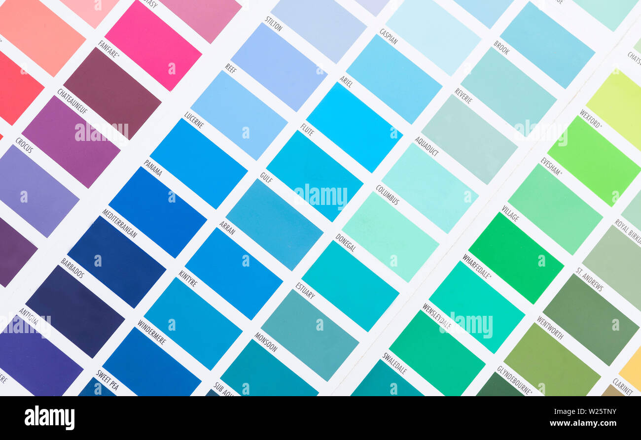 A Close Up Of Paint Sample Colour / Color Charts Stock Photo - Alamy
