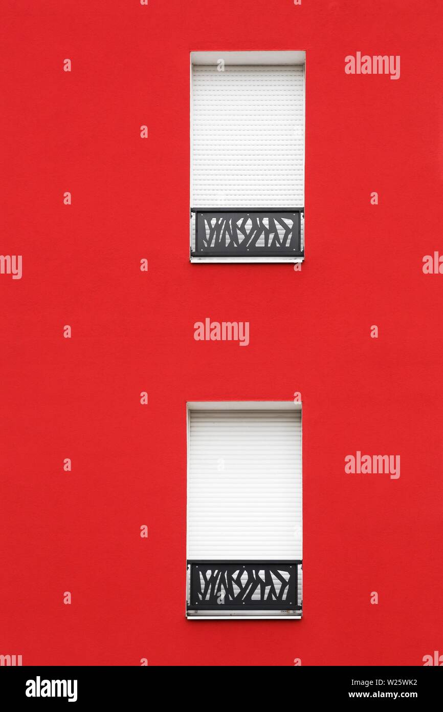 Windows with roller shutter Stock Photo