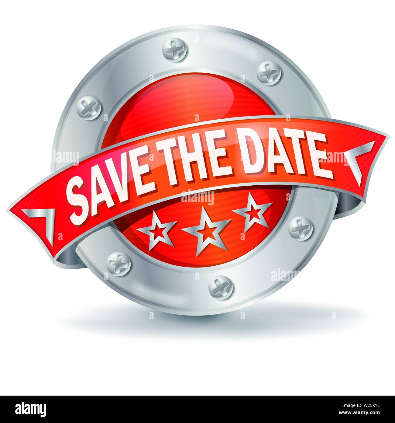 Button with save the date for the business Stock Vector