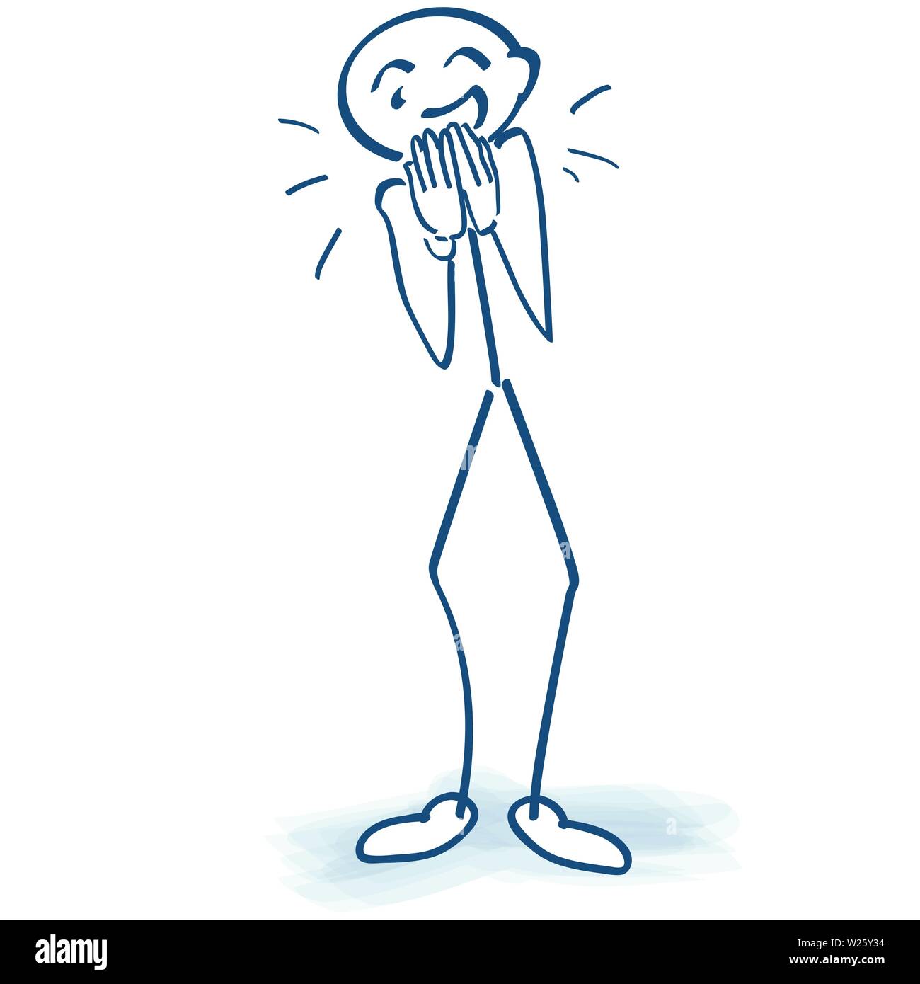 Stick figure with a wide laugh Stock Vector