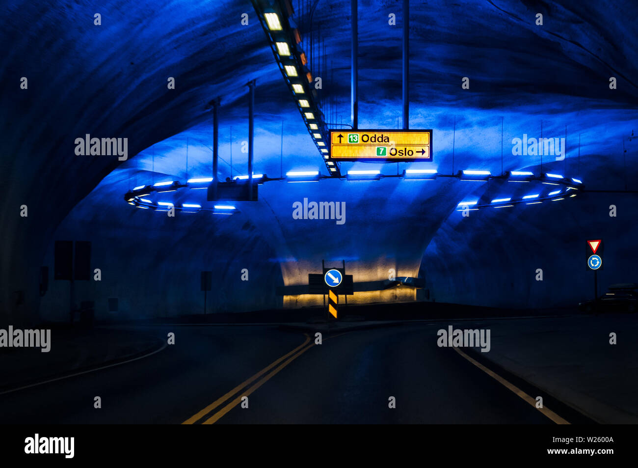 The underground roundabout in the Vallavik road Tunnel