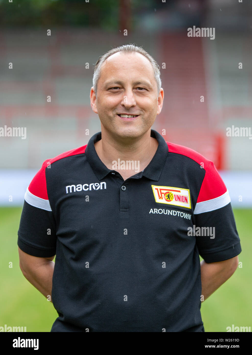 Berlin, Germany. 06th July, 2019. Soccer, Bundesliga: 1st FC Union Berlin photo session for the 2019/20 season. Masseur Thomas Riedel. Credit: Andreas Gora/dpa/Alamy Live News Credit: dpa picture alliance/Alamy Live News Stock Photo