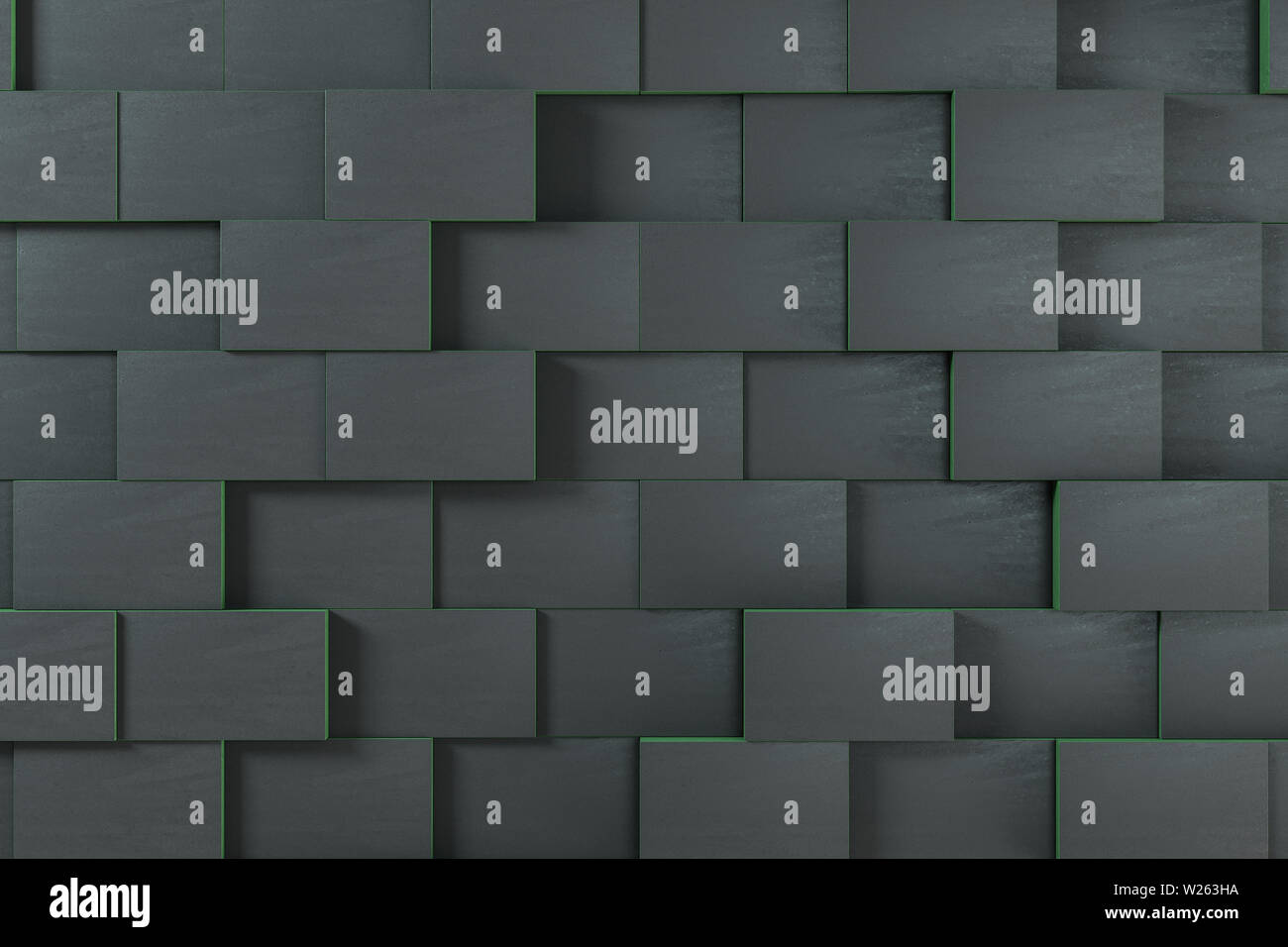 Dark undulating cubes, technological graphic background, 3d rendering ...