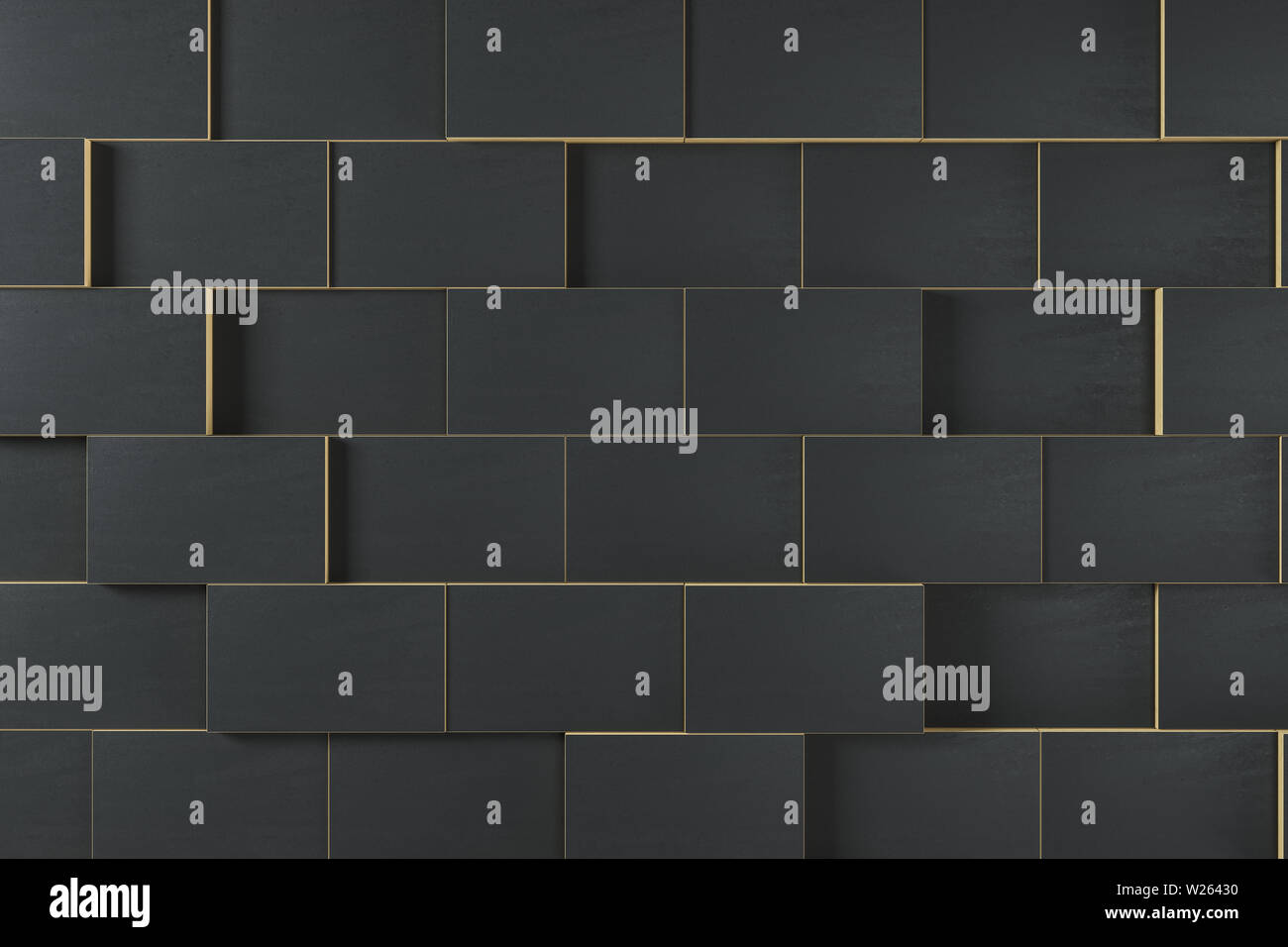 Dark undulating cubes, technological graphic background, 3d rendering ...