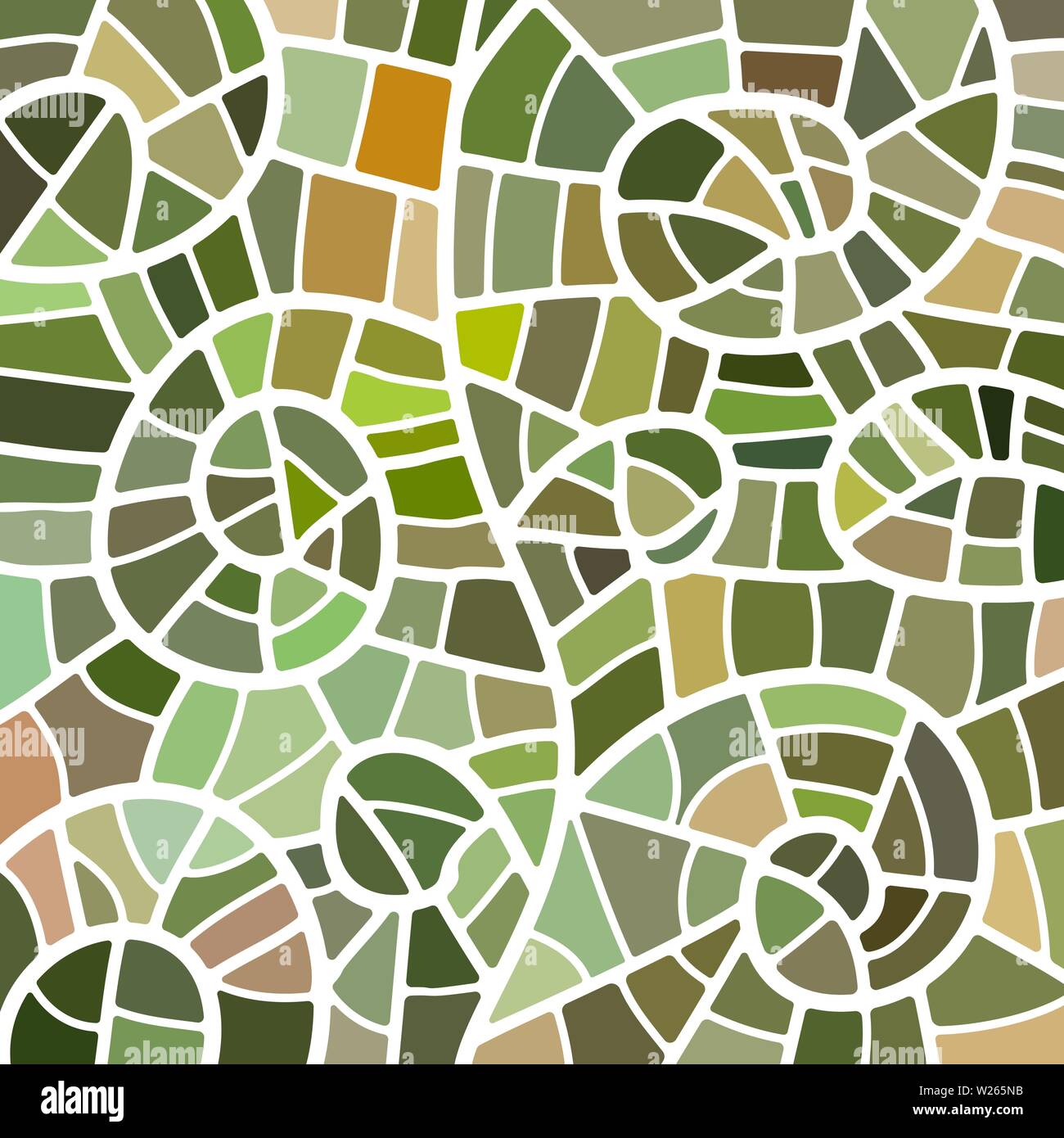 abstract vector stained-glass mosaic background - green and brown Stock ...