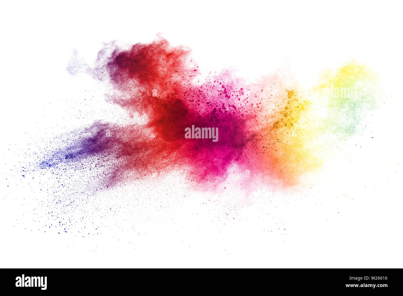 Colorful powder explosion on white background. Abstract pastel color ...