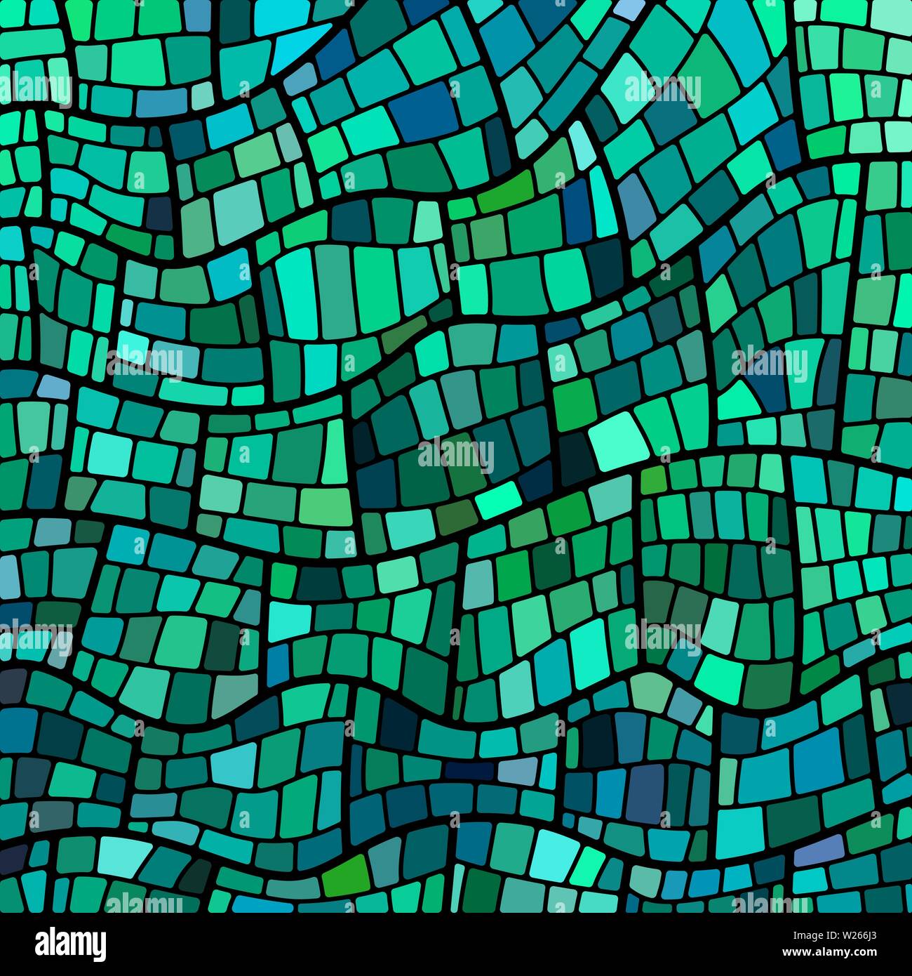 abstract vector stained-glass mosaic background - green and blue Stock ...