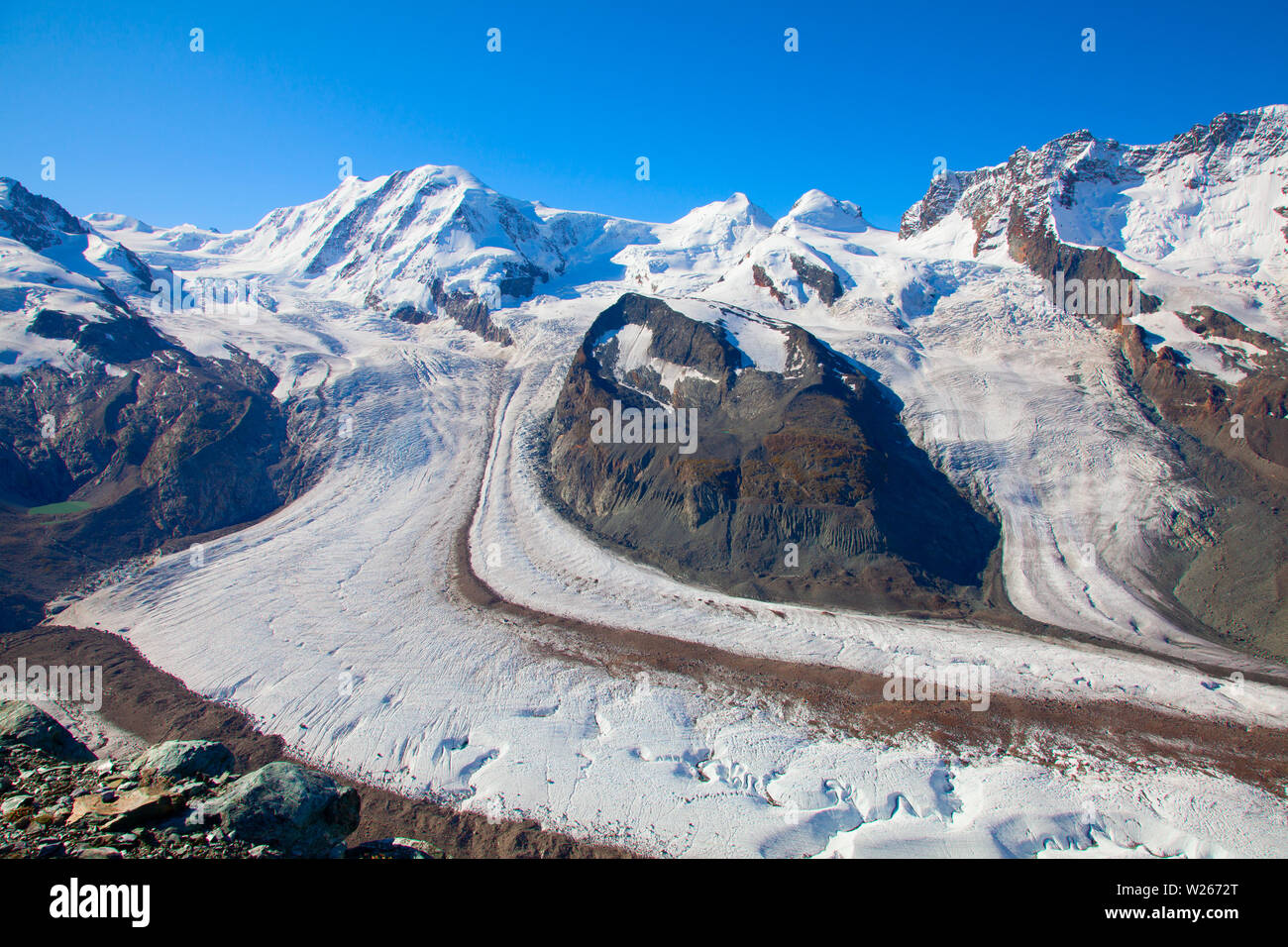 Melting glaciers in the swiss alps Stock Photo - Alamy