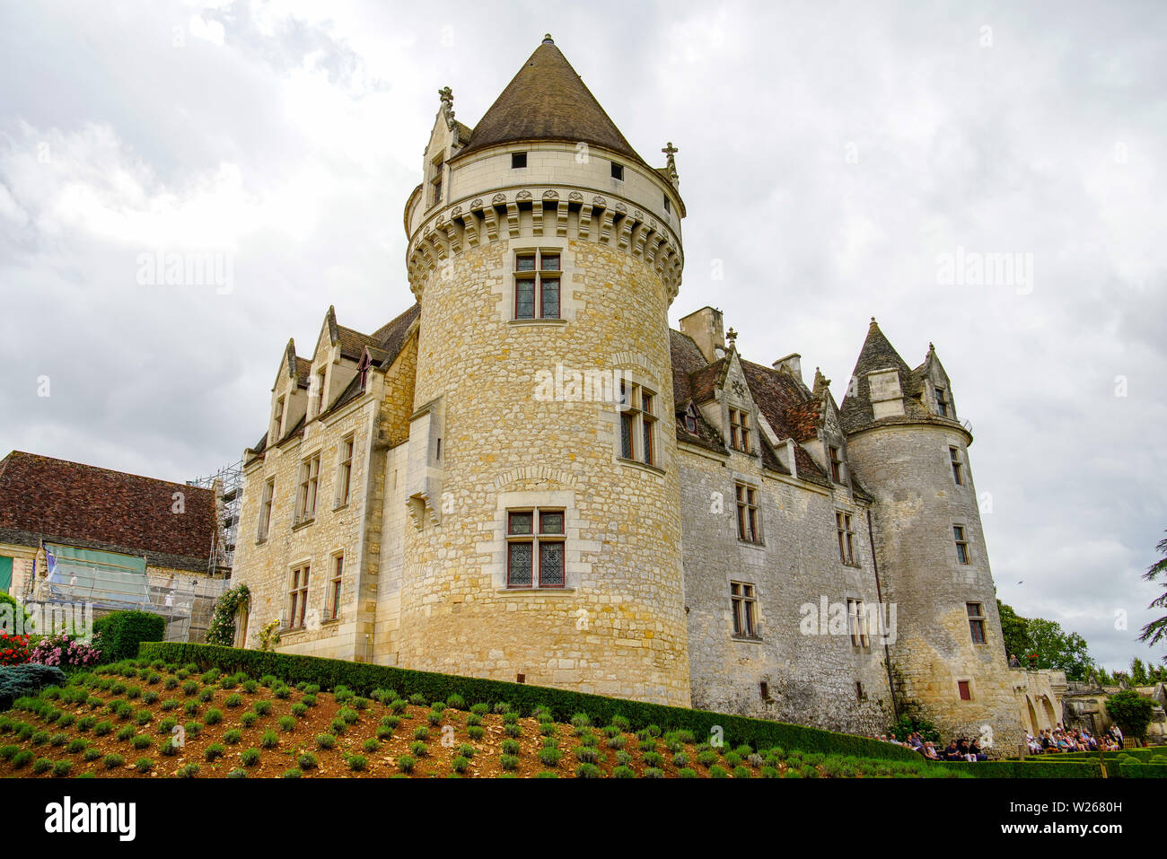 Château des Milandes is a manor house in the commune of Castelnaud-la-Chapelle in the Dordogne département of France. Stock Photo