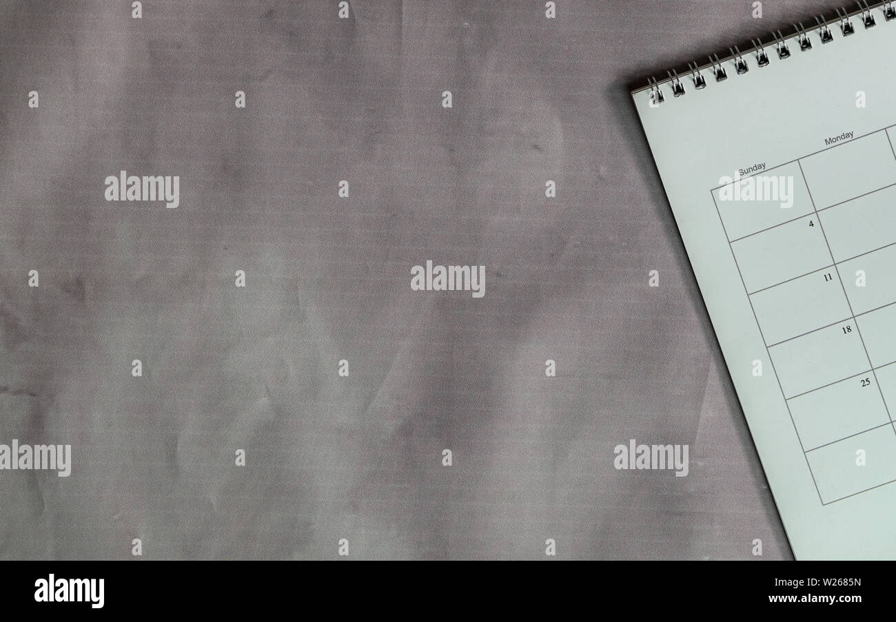 Calendar or planner on grunge or grey background with copy space ...