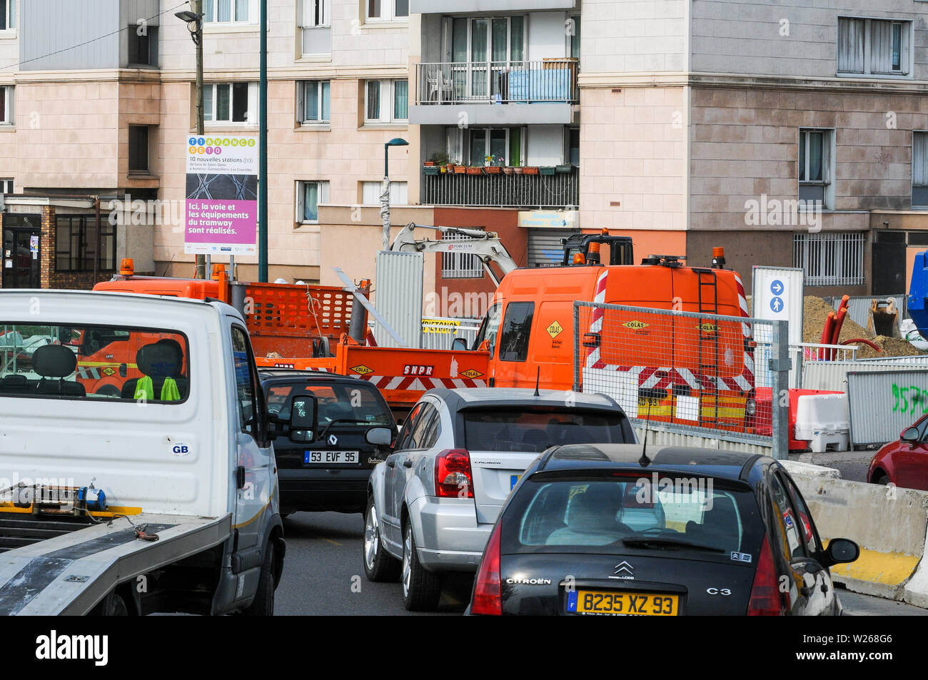 Traffic jam, IledeFrance, France Stock Photo Alamy