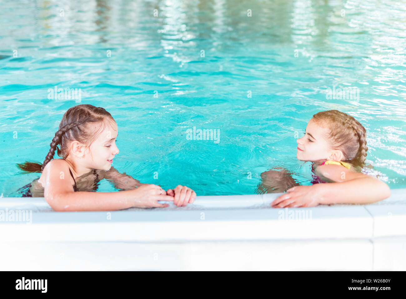 Two Little Girls Having Fun Pool Stock Photo (Edit Now) 457062013