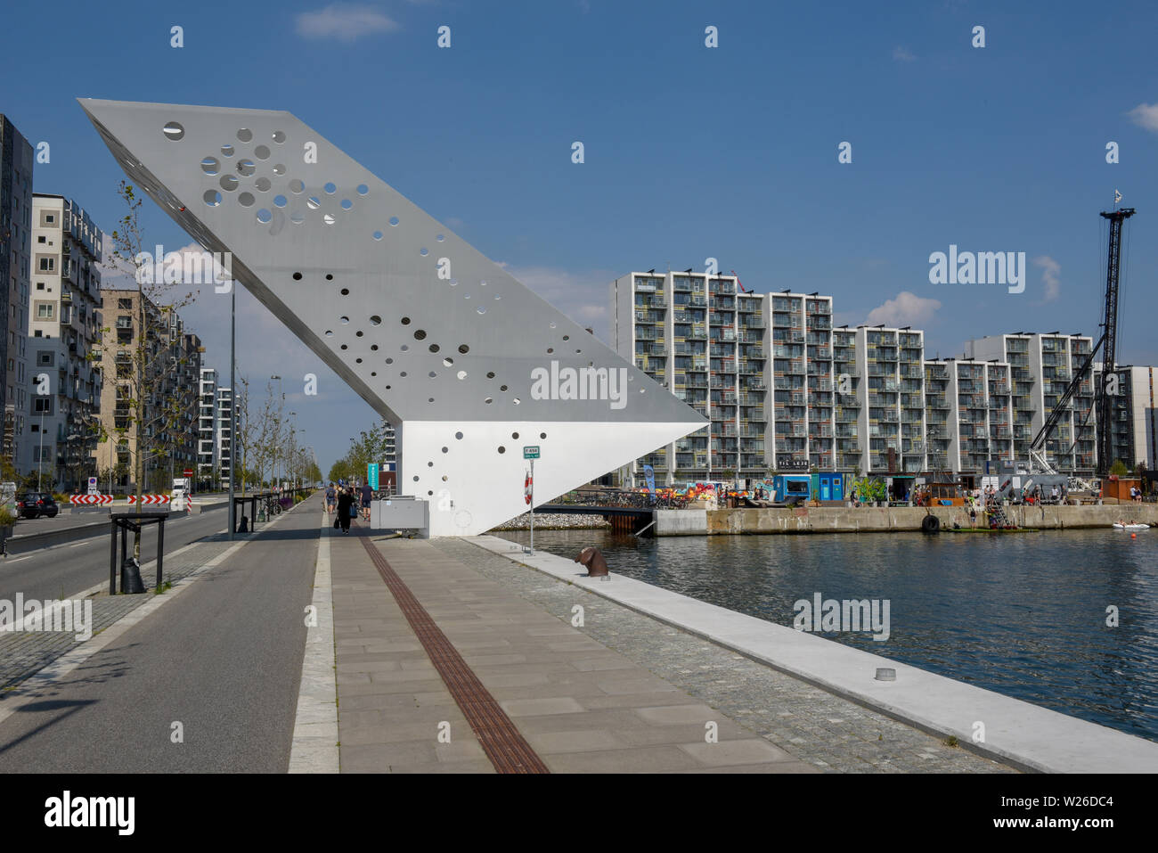 Aarhus, Denmark - 19 June 2019: Modern residential neighborhood at Aarhus in Denmark Stock Photo