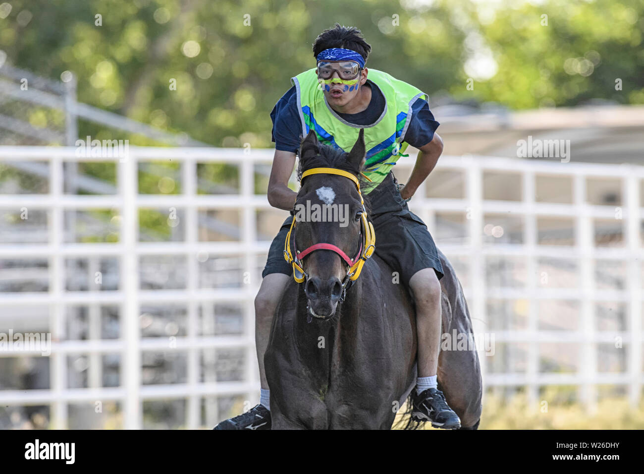 Blackfoot First Nations Indian Relay (horse) race, held in Strathmore