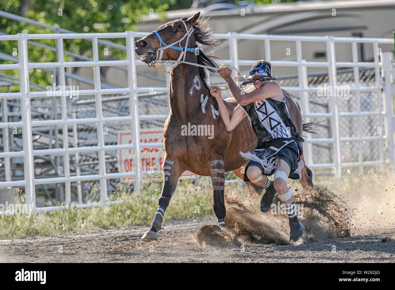 Blackfoot First Nations Indian Relay (horse) race, held in Strathmore