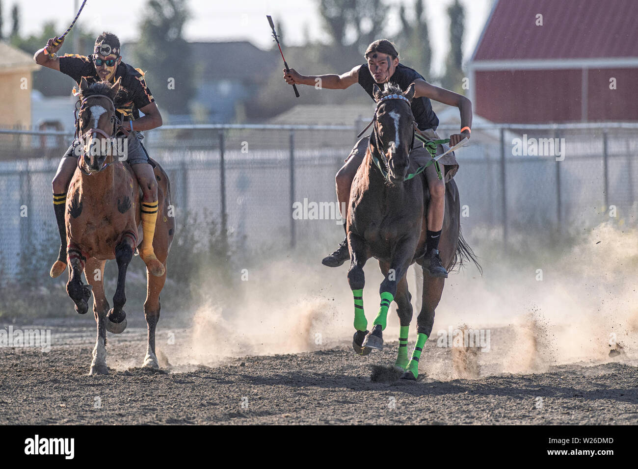 Blackfoot First Nations Indian Relay (horse) race, held in Strathmore
